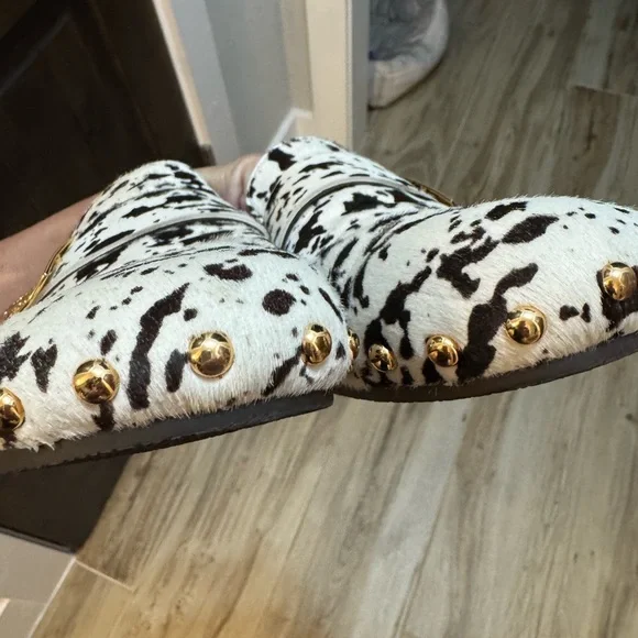 Tory Burch Cow Print Mules - Picture 3 of 5
